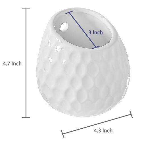 White Ceramic Golfball Design Hanging Mini Planter, Set of 3
