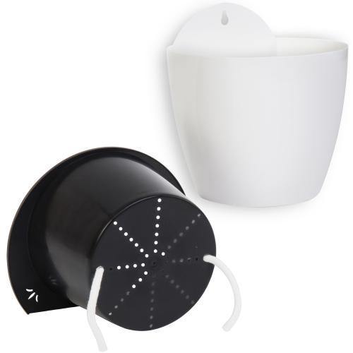 Wall Mounted Self Watering White Planter Pots, Set of 4