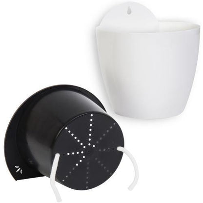 Wall Mounted Self Watering White Planter Pots, Set of 4