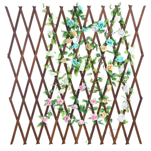 Wood Plant Screen Garden Trellis w/ Adjustable Width