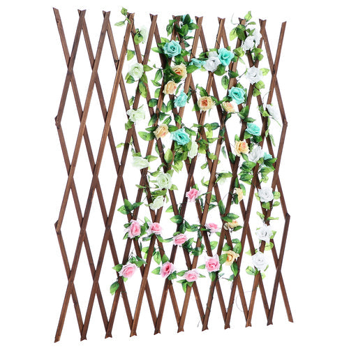 Wood Plant Screen Garden Trellis w/ Adjustable Width