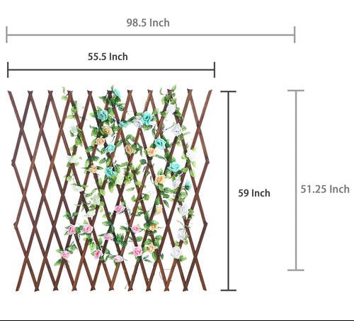 Wood Plant Screen Garden Trellis w/ Adjustable Width